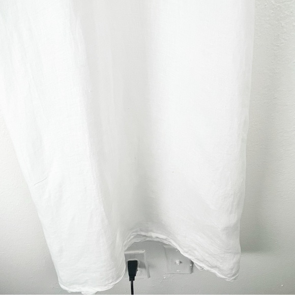 LAURA GOTTI 100% Linen White Tie Tassel Top Sleeveless Maxi Dress Size Large - Picture 12 of 12